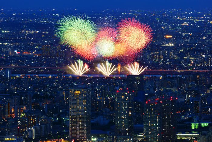 ④【特別賞】227番 スカイツリーから見下ろす足立の花火